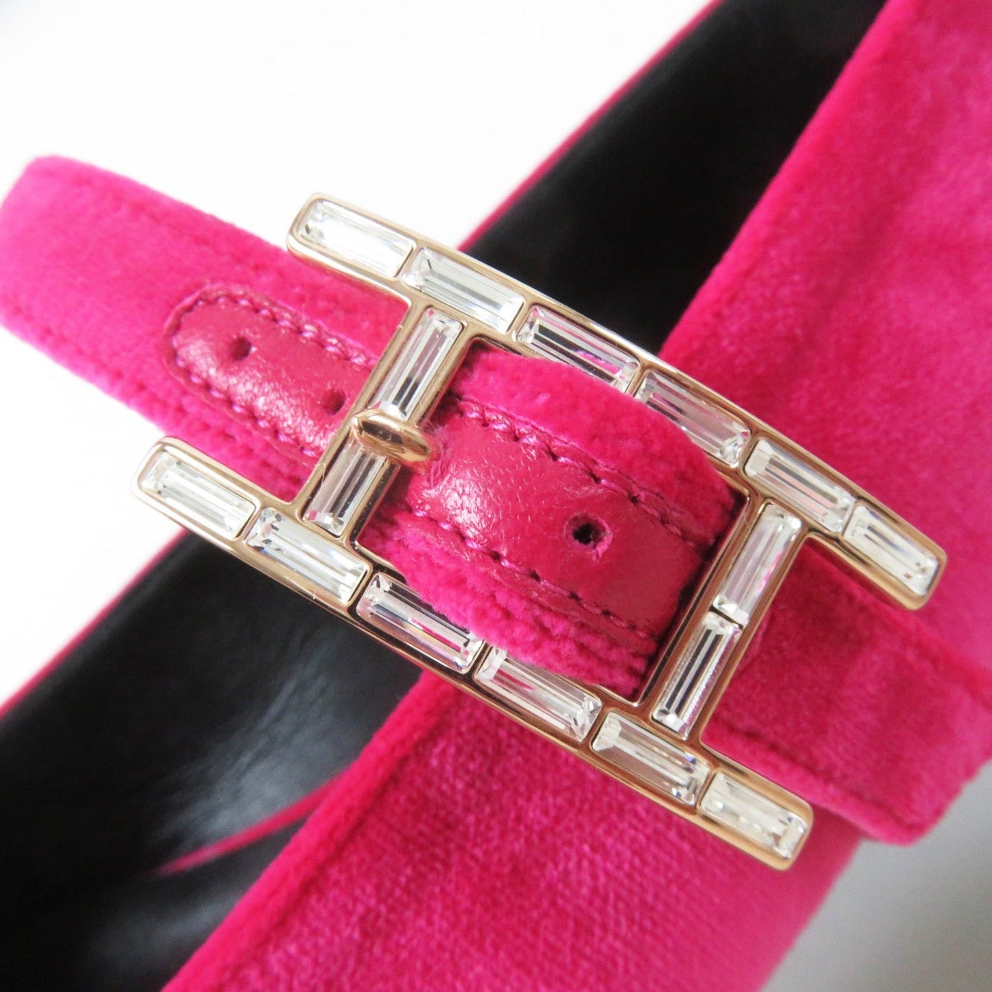 HERMES Ballet shoes Velor Fuchsia Jane 36 1/2