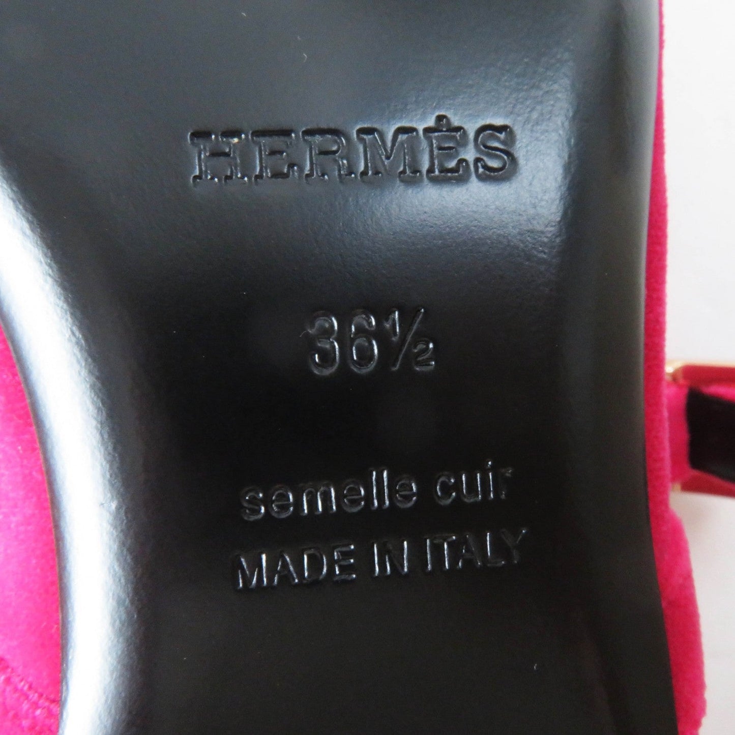 HERMES Ballet shoes Velor Fuchsia Jane 36 1/2