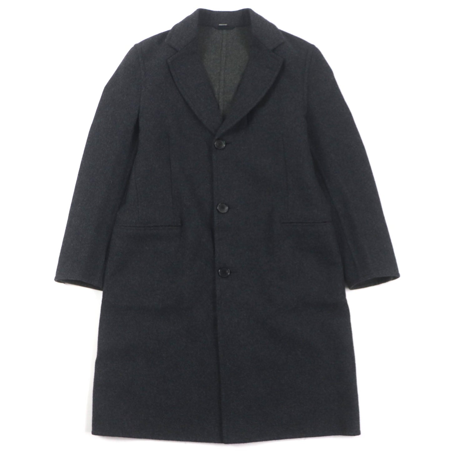 HERMES Chester coat Outer: 100% wool, Lining: 100% silk Dark gray mens 48 Used
