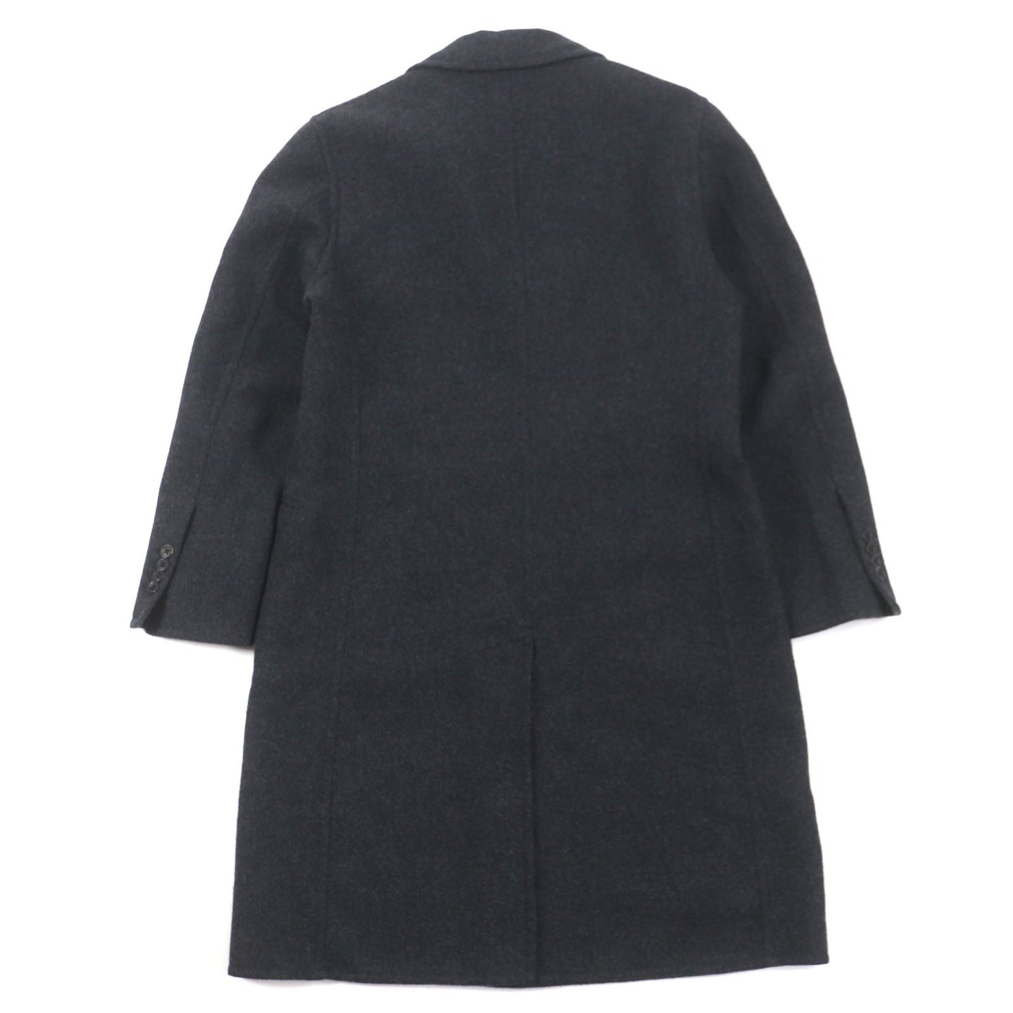 HERMES Chester coat Outer: 100% wool, Lining: 100% silk Dark gray mens 48 Used