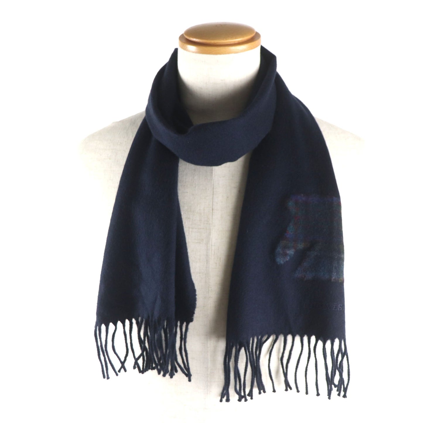 HERMES Scarf Main: 100% cashmere Navy Highlands mens Used