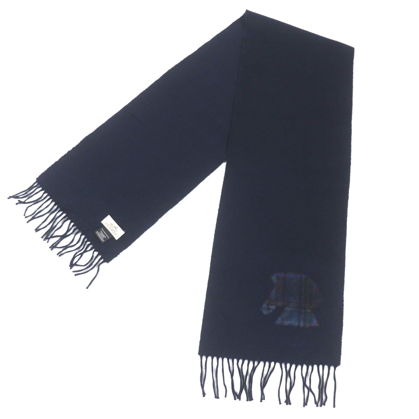 HERMES Scarf Main: 100% cashmere Navy Highlands mens Used