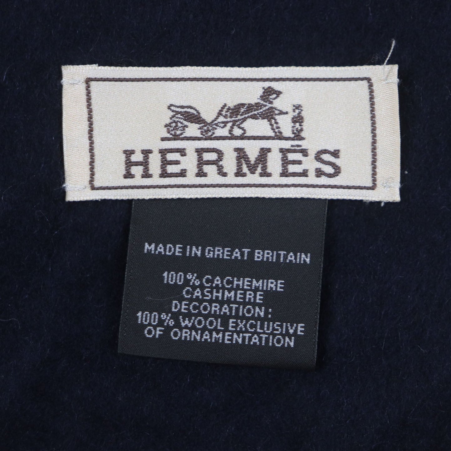 HERMES Scarf Main: 100% cashmere Navy Highlands mens Used