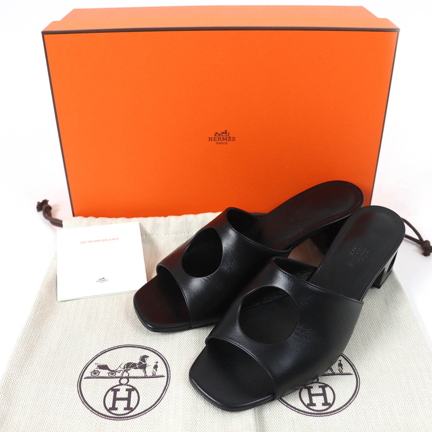 HERMES Mule 221023Z Main: Leather black Area Lab Women 37 Used
