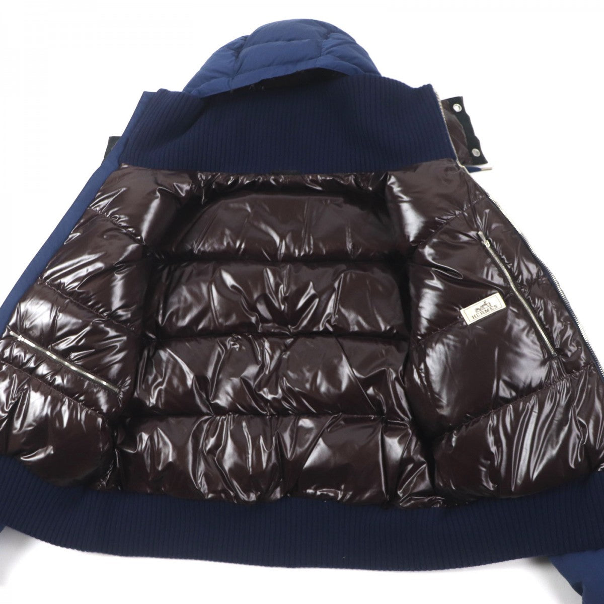 HERMES Down jacket Nylon Navy 46