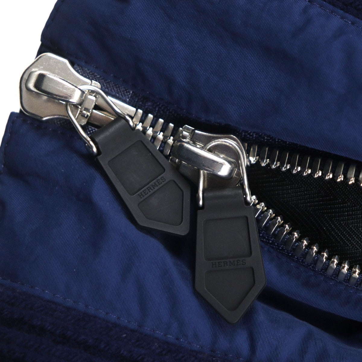 HERMES Down jacket Nylon Navy 46