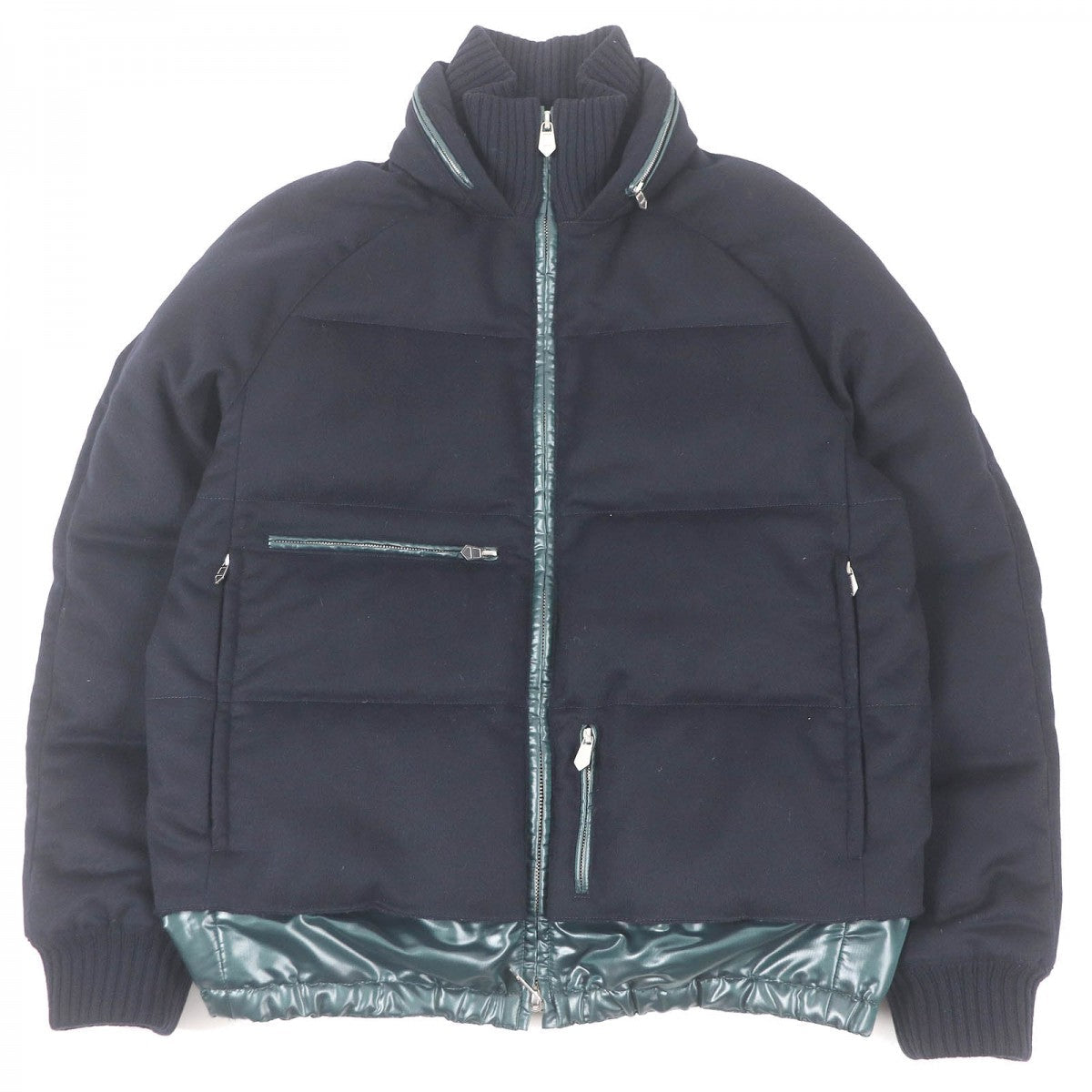 HERMES Down jacket cashmere Navy 46