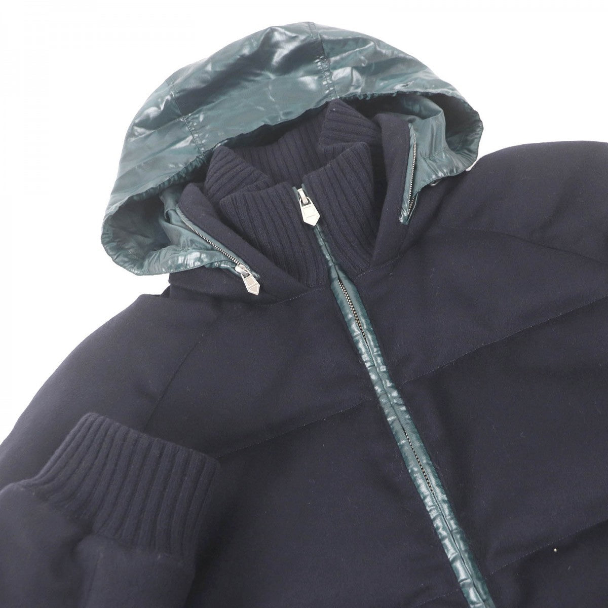 HERMES Down jacket cashmere Navy 46