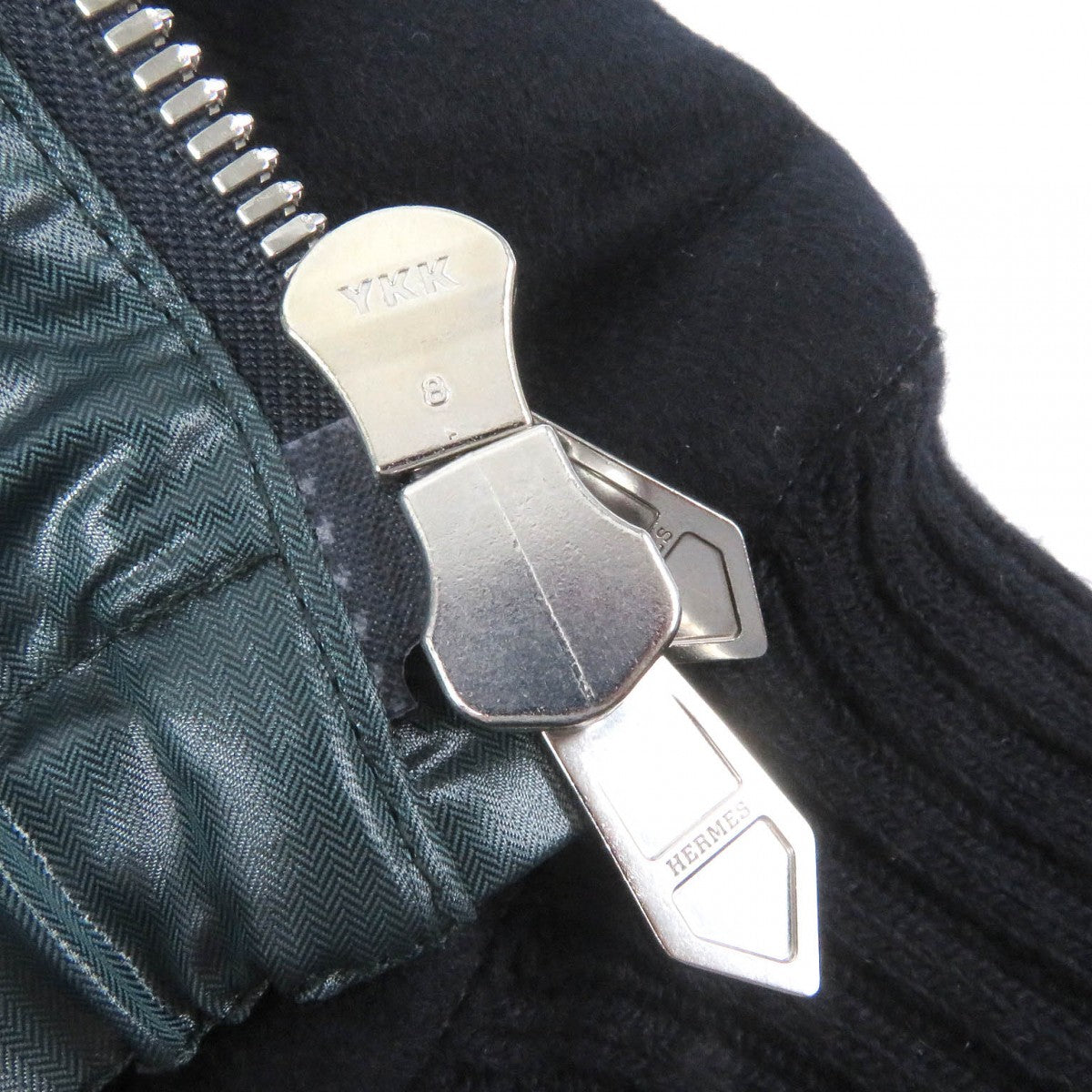 HERMES Down jacket cashmere Navy 46
