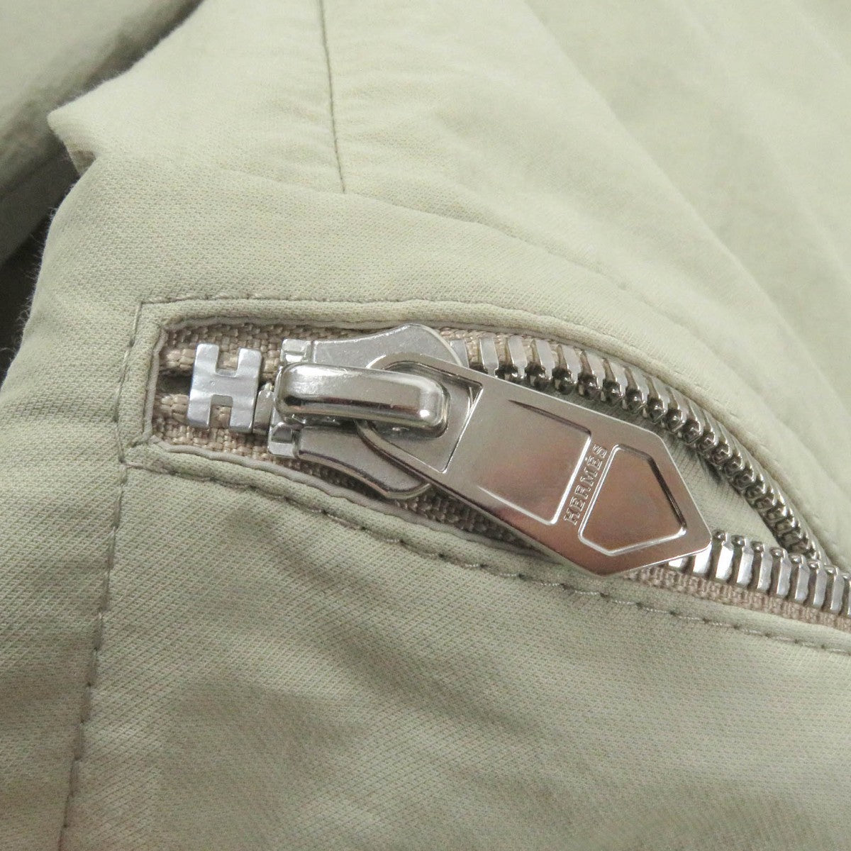 HERMES coat Nylon khaki 44
