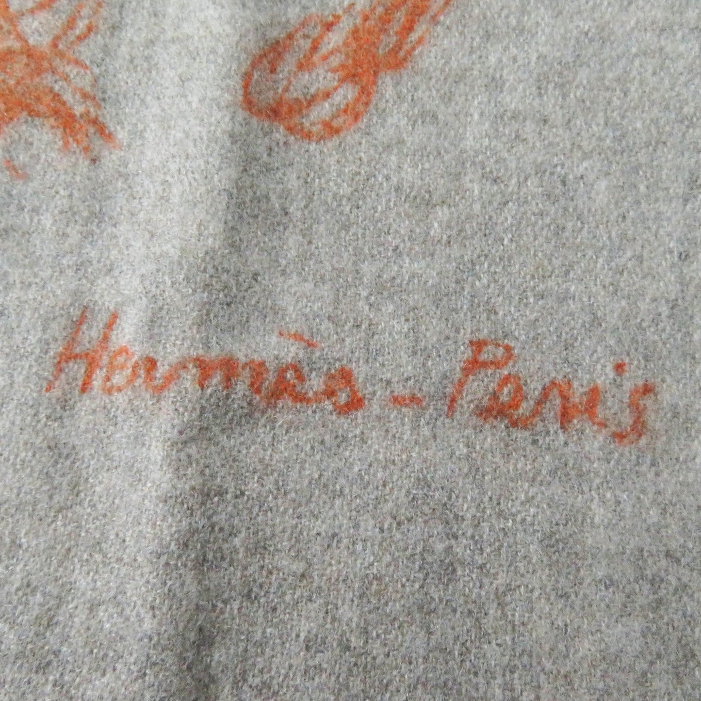 HERMES Scarf Main: 100% cashmere Greige Orange Gallop Pirouette mens Used