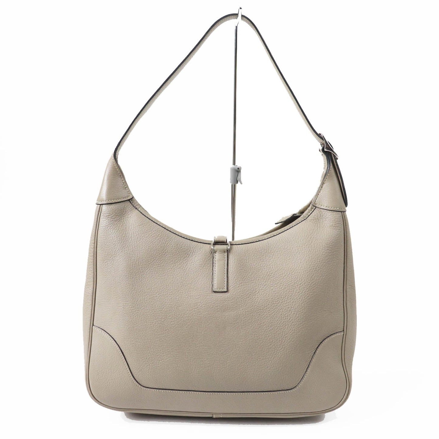 HERMES Shoulder Bag Taurillon Clemence Trutierle Gray Trim 31