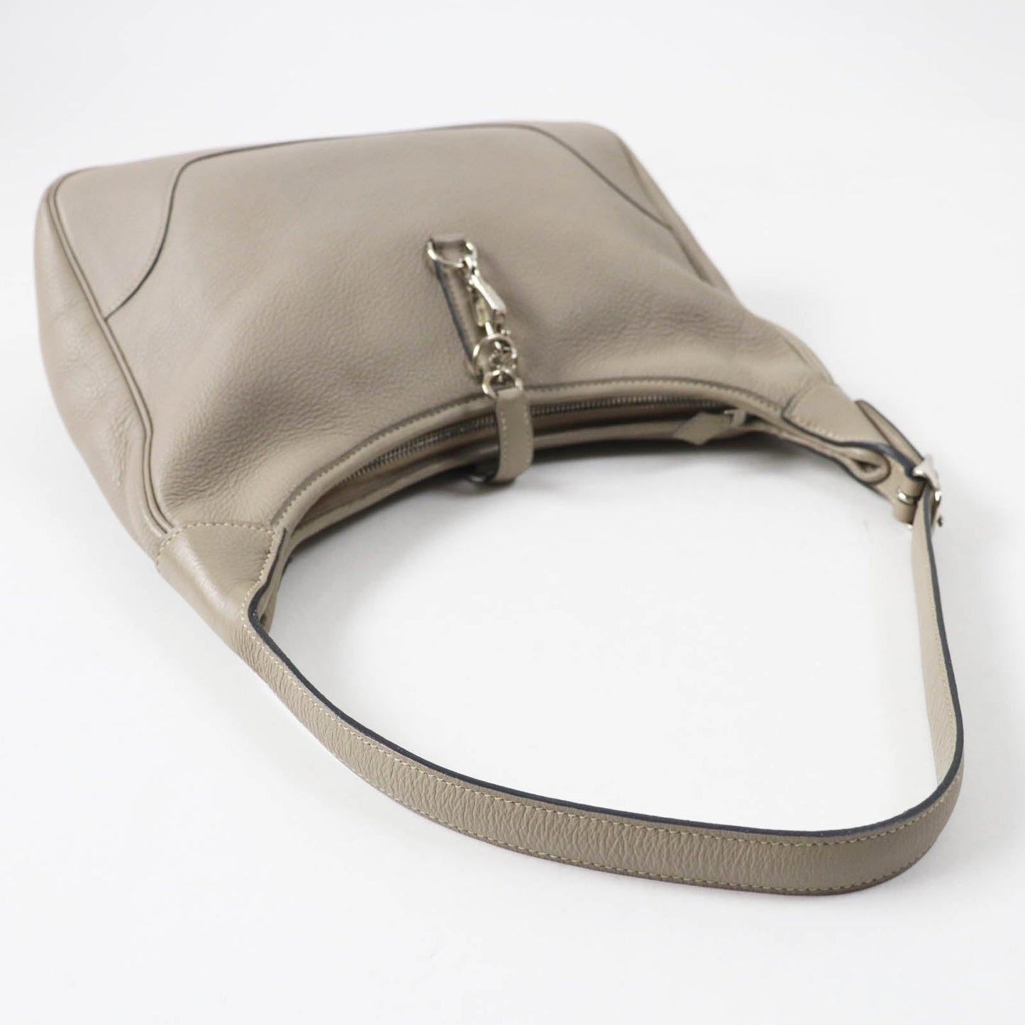 HERMES Shoulder Bag Taurillon Clemence Trutierle Gray Trim 31