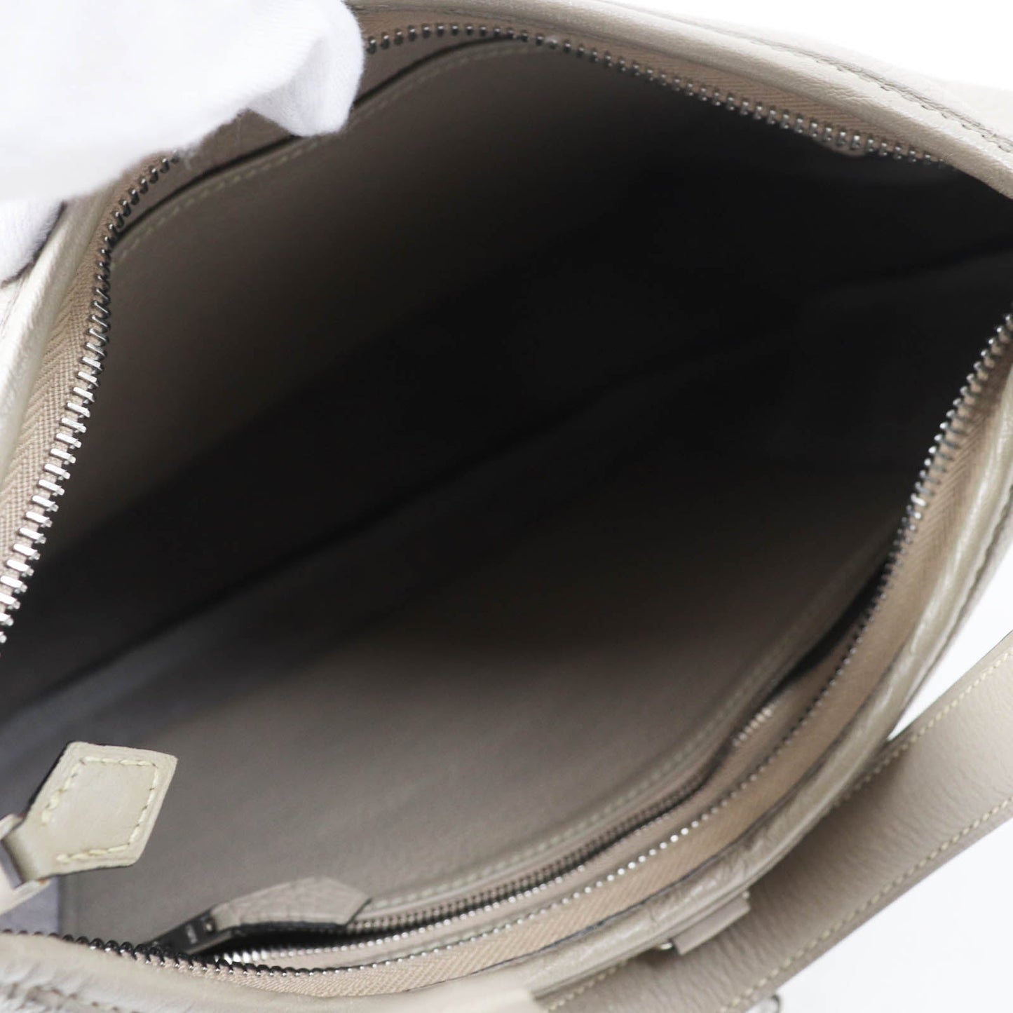 HERMES Shoulder Bag Taurillon Clemence Trutierle Gray Trim 31