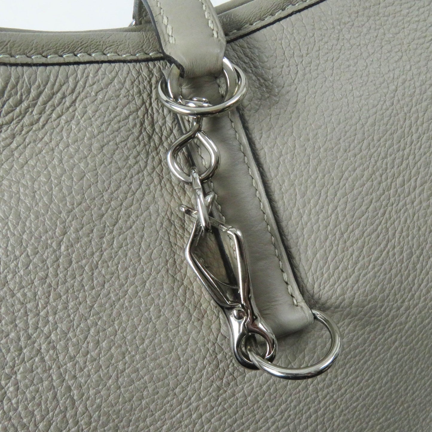 HERMES Shoulder Bag Taurillon Clemence Trutierle Gray Trim 31
