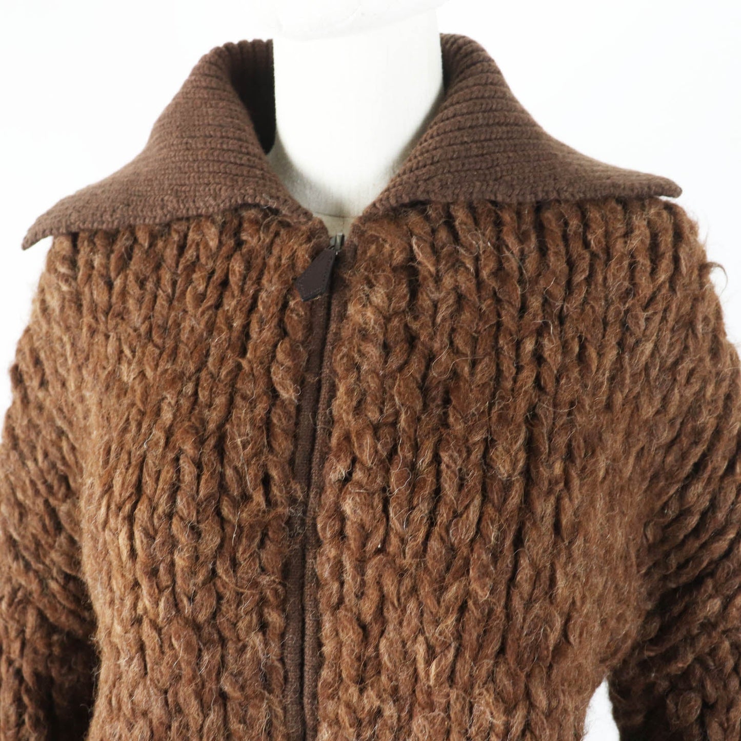 HERMES Blouson Outer: 85% alpaca, Outer: 15% wool, Lining: 100% cashmere, Part: 100% cashmere, Part: cowhide Ecorse Women 38 Used
