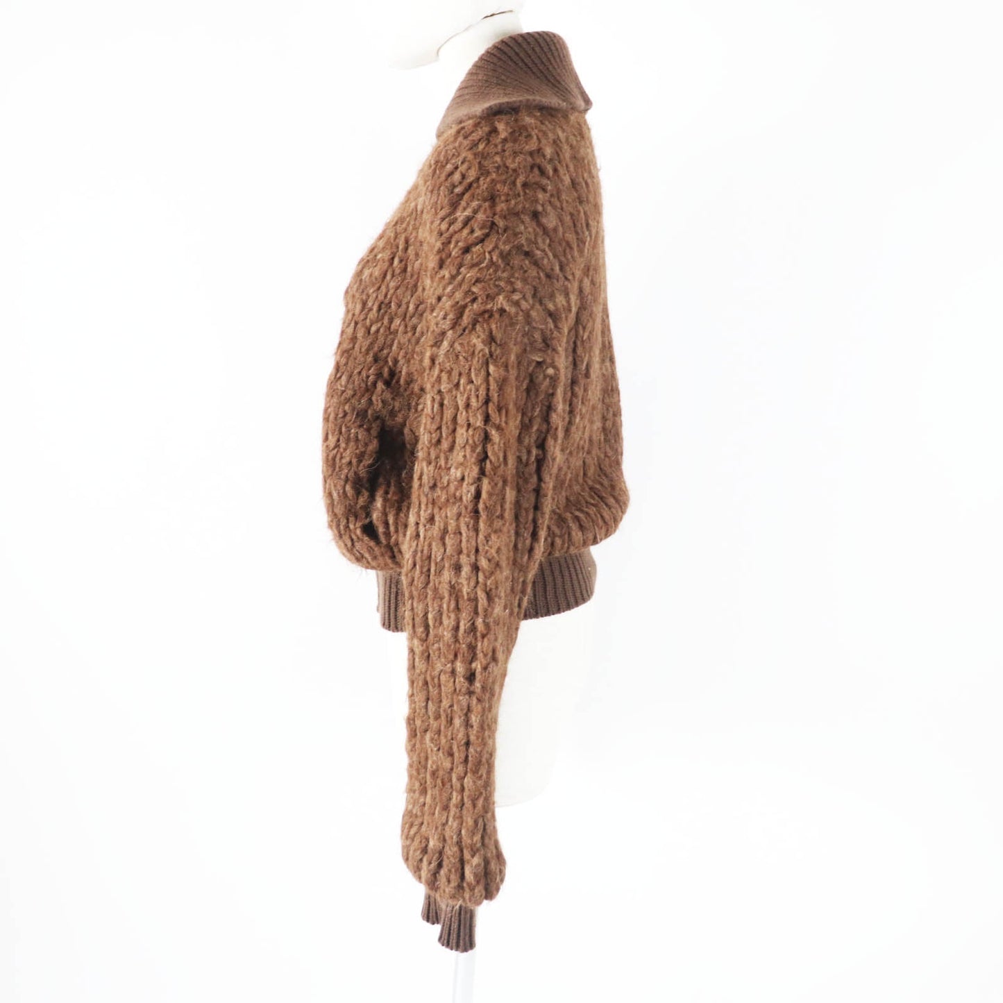 HERMES Blouson Outer: 85% alpaca, Outer: 15% wool, Lining: 100% cashmere, Part: 100% cashmere, Part: cowhide Ecorse Women 38 Used
