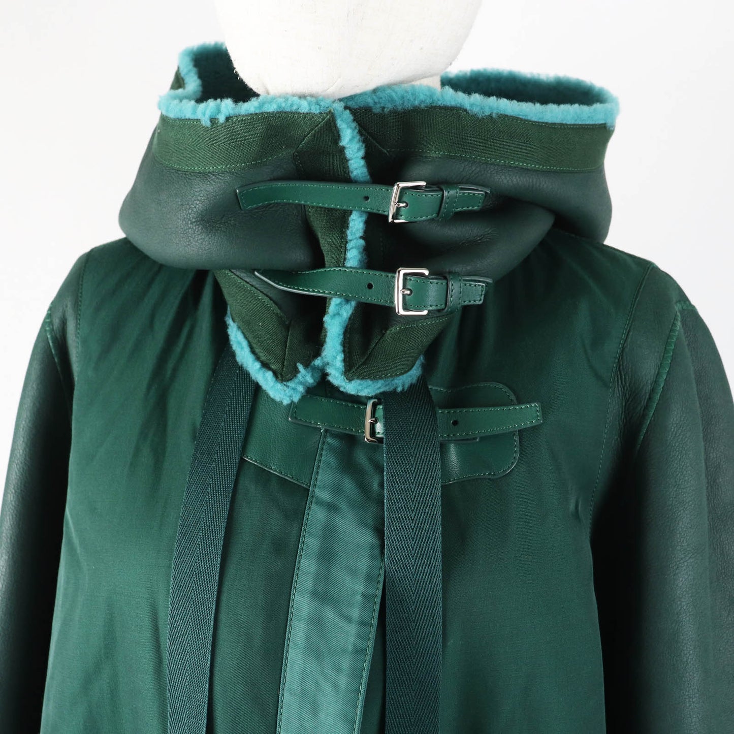 HERMES Mouton coat Main: Sheepskin, Part: 70% Nylon, Part: 30% Cotton, Part: 100% Cotton, Part: 65% Cotton green Women 34 Used