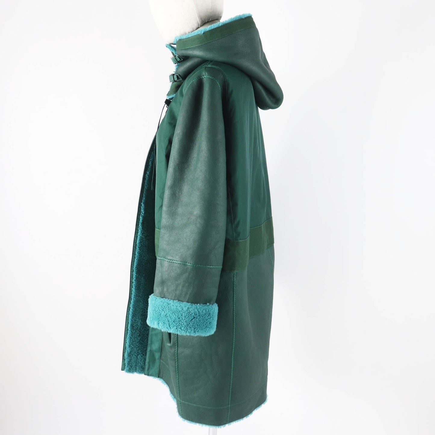 HERMES Mouton coat Main: Sheepskin, Part: 70% Nylon, Part: 30% Cotton, Part: 100% Cotton, Part: 65% Cotton green Women 34 Used