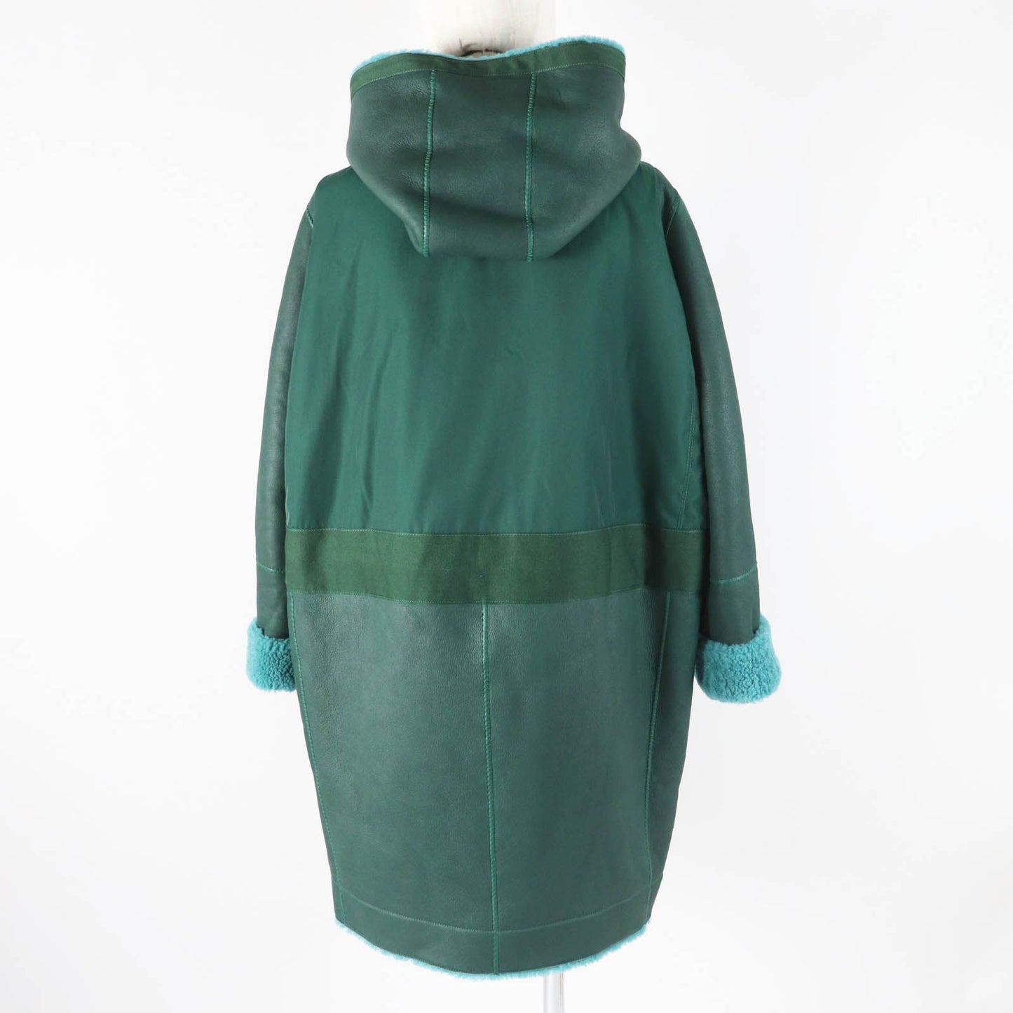HERMES Mouton coat Main: Sheepskin, Part: 70% Nylon, Part: 30% Cotton, Part: 100% Cotton, Part: 65% Cotton green Women 34 Used