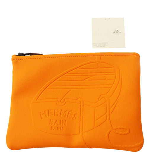 HERMES Pouch Main: Polyamide, Main: Elastane, Lining: Cotton, Part: Leather Orange Neoban Thalassa PM Women Used