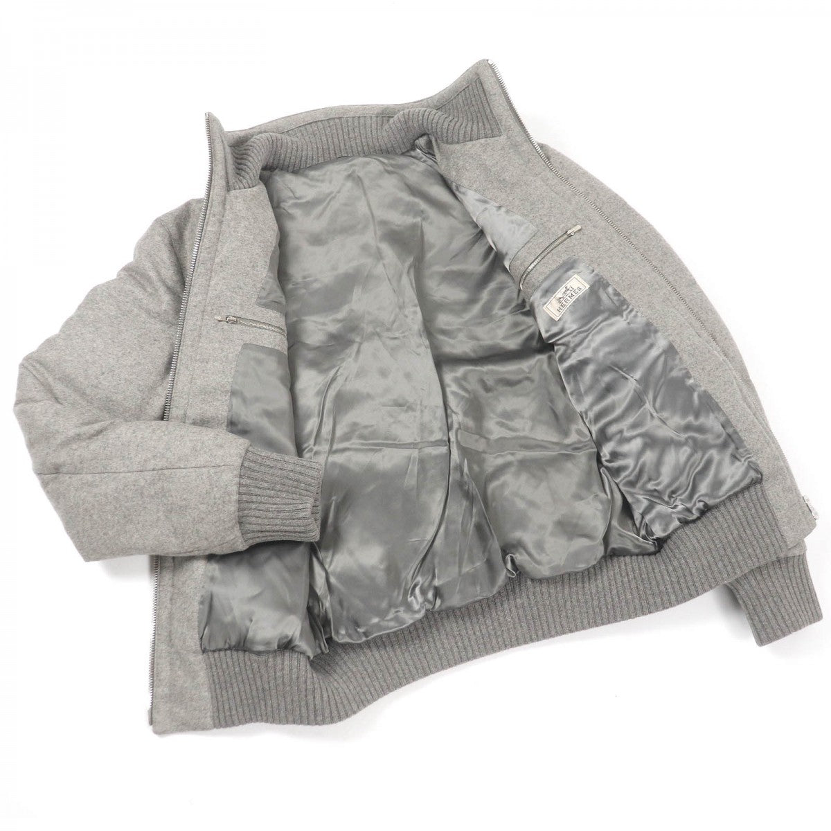 HERMES Jacket cashmere Gray type 46