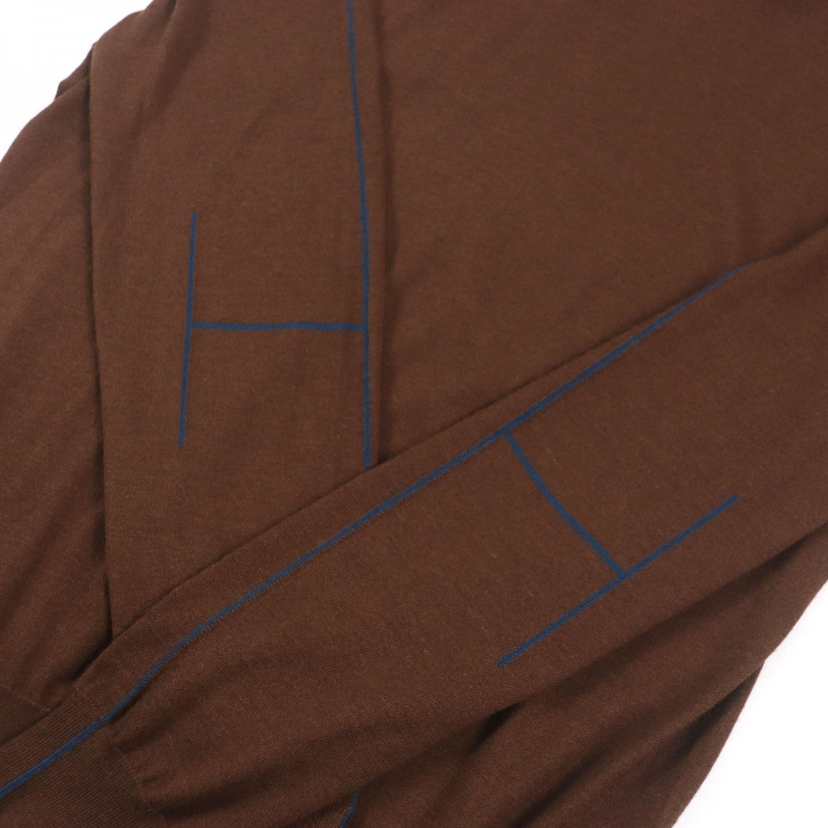 HERMES sweater Main: 80% cashmere, Main: 20% silk Dark brown mens M Used