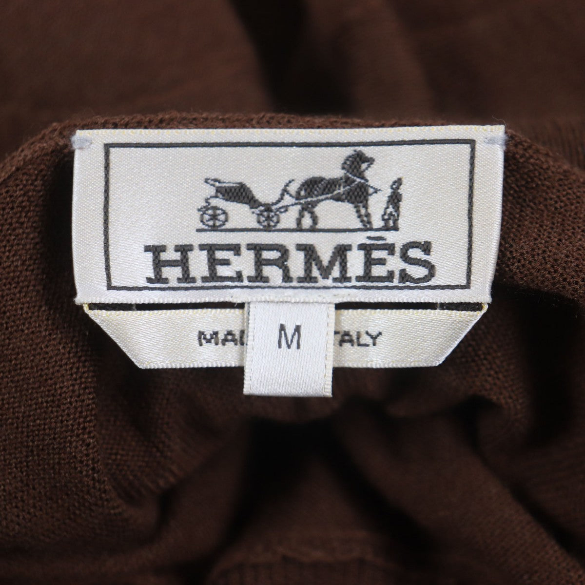 HERMES sweater Main: 80% cashmere, Main: 20% silk Dark brown mens M Used