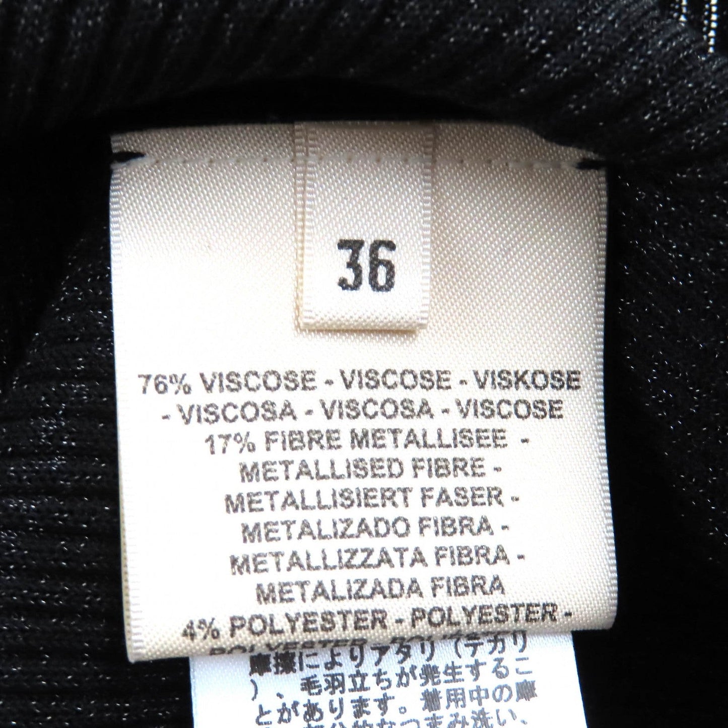 HERMES knit 3H2652D8 Main: 76% rayon, 17% metal fiber, 4% polyester, 2% nylon, 1% polyurethane Black type Women 36 Used