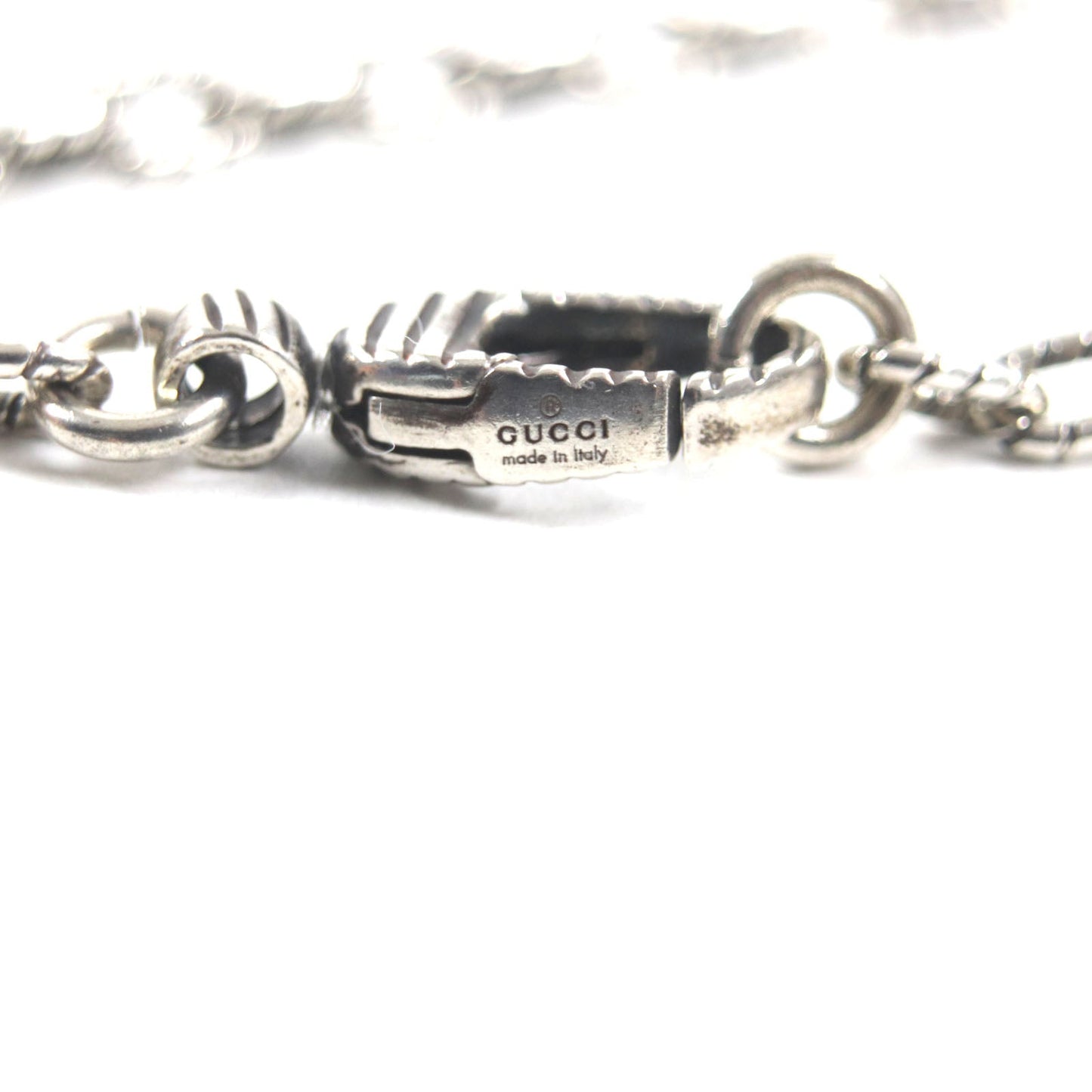 GUCCI Necklace Main�FAG925 Silver Arabesque Interlocking G mens Used