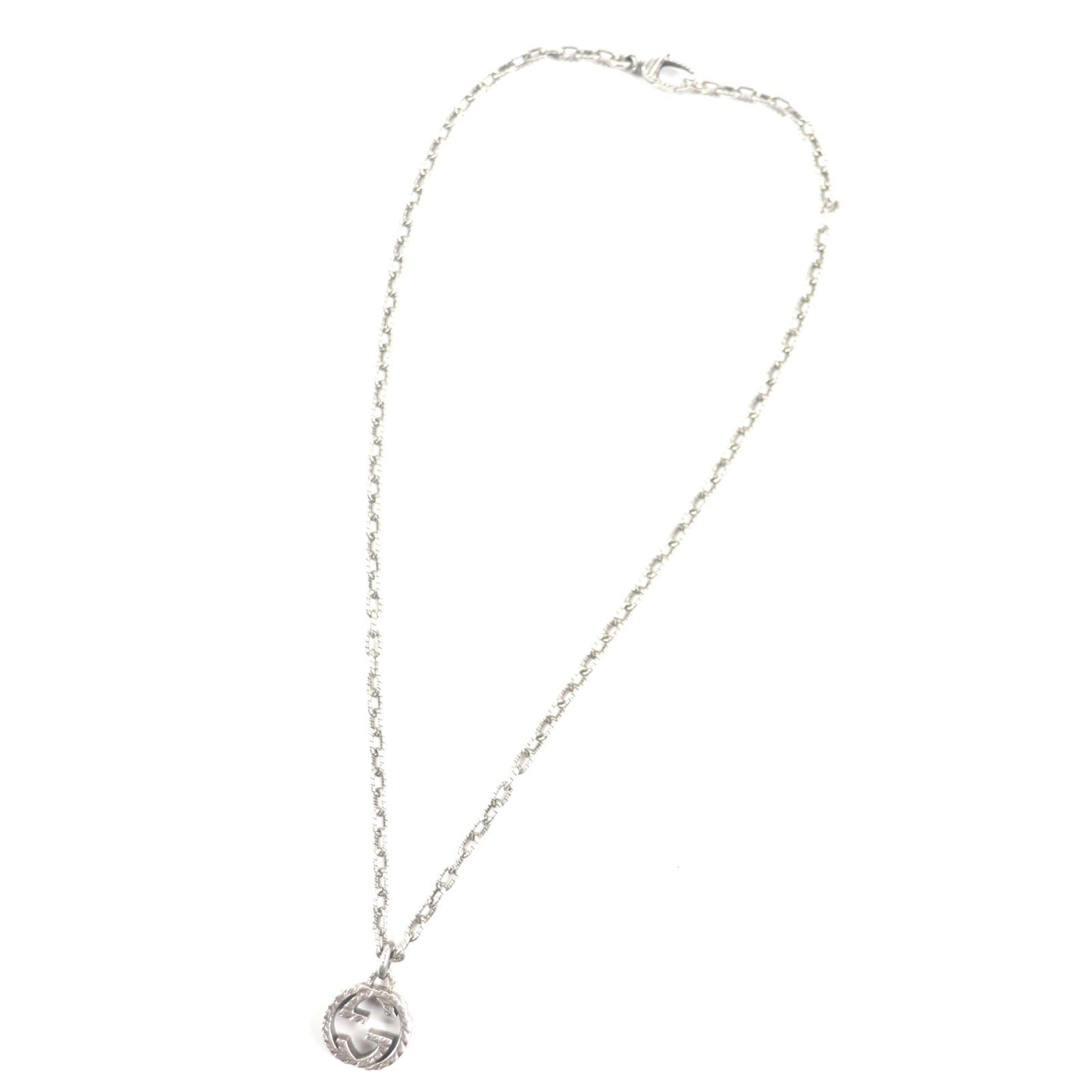 GUCCI Necklace Main�FAG925 Silver Arabesque Interlocking G mens Used