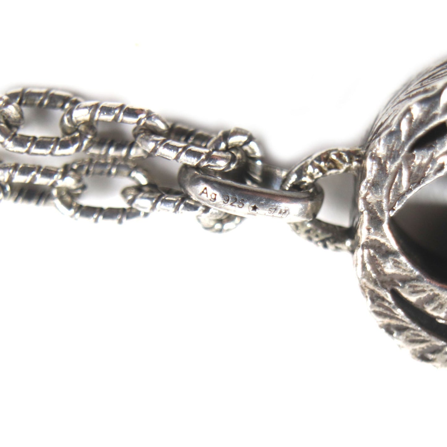 GUCCI Necklace Main�FAG925 Silver Arabesque Interlocking G mens Used