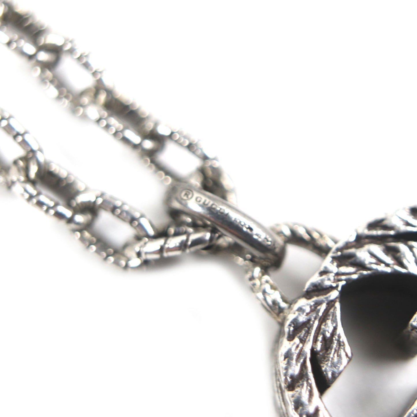 GUCCI Necklace Main�FAG925 Silver Arabesque Interlocking G mens Used
