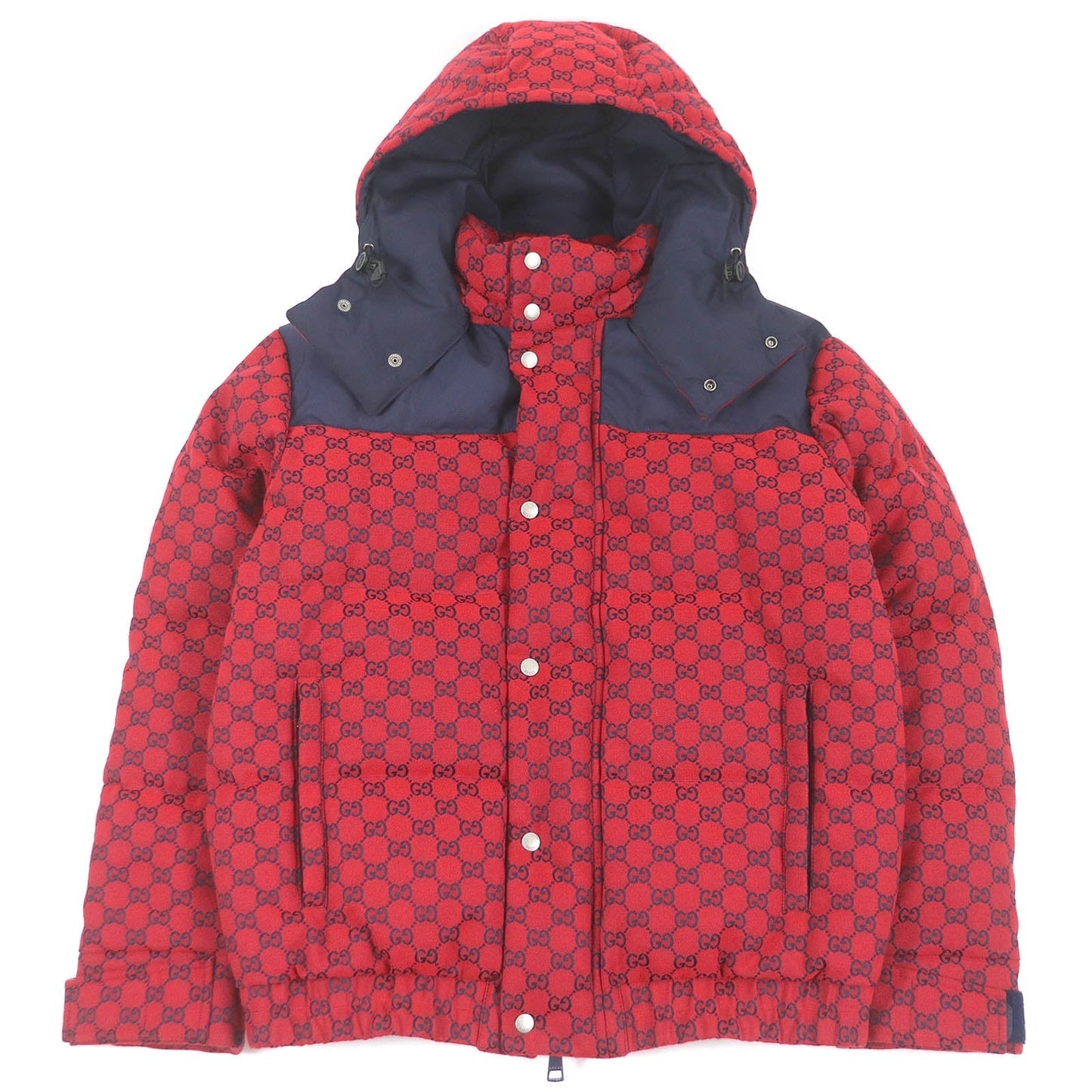 GUCCI Down jacket 762559 Outer: 70% cotton, Outer: 30% polyester, Lining: 100% nylon, Part: 100% cotton, Part: 100% polyester Red mens 44 Used