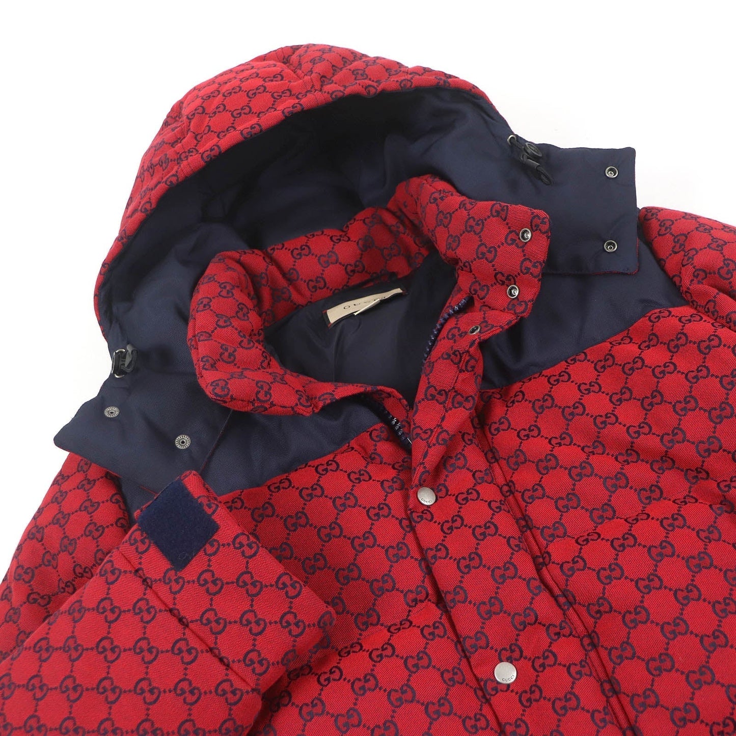 GUCCI Down jacket 762559 Outer: 70% cotton, Outer: 30% polyester, Lining: 100% nylon, Part: 100% cotton, Part: 100% polyester Red mens 44 Used