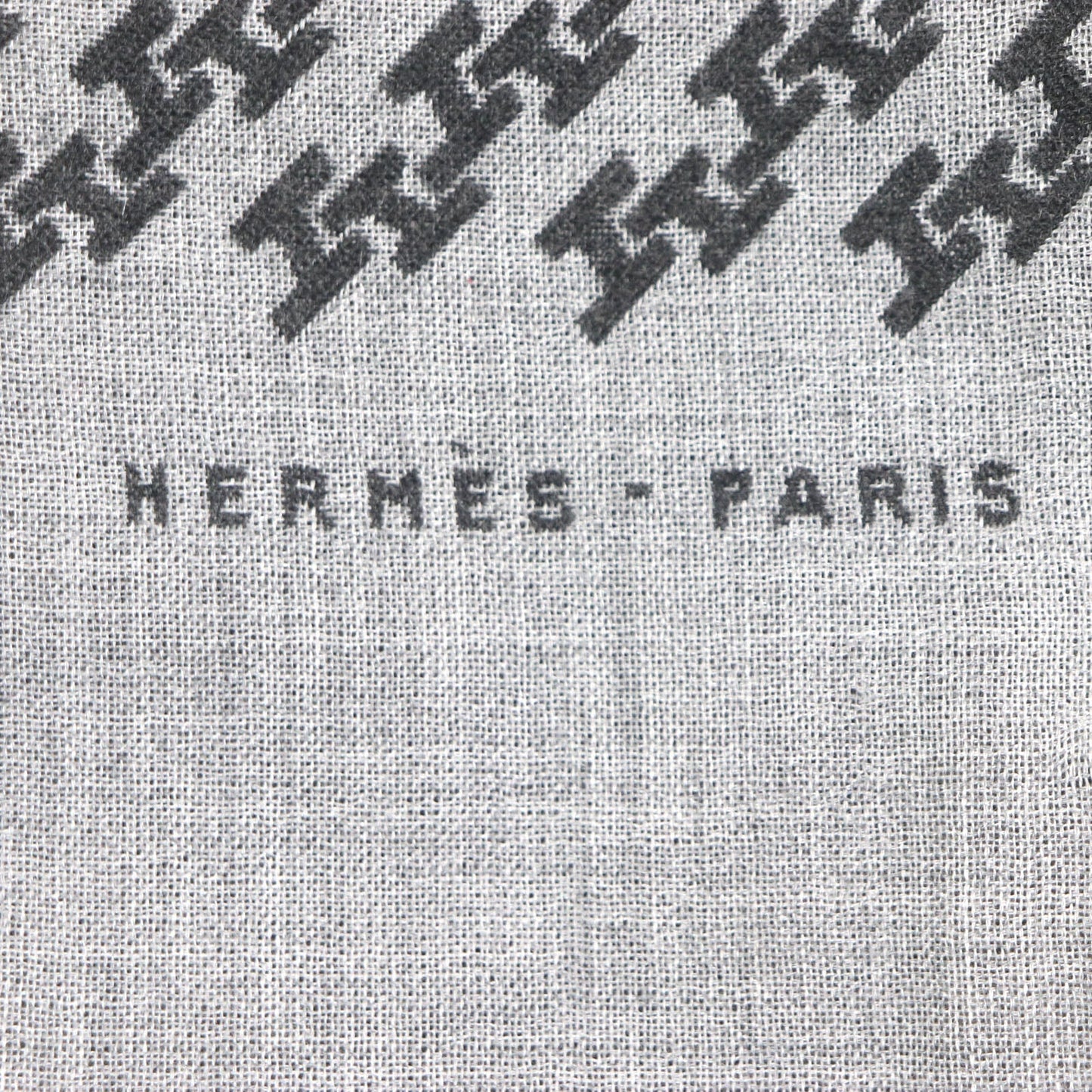 HERMES Scarf Main: 70% cashmere, Main: 30% silk Black Grey H ambriquet mens Used