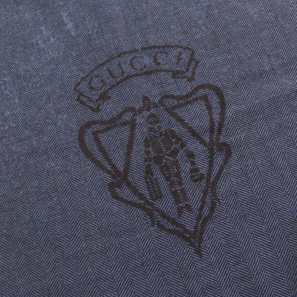 GUCCI Scarf 344993 Main: 100% wool Blue type Herringbone Pattern mens Used