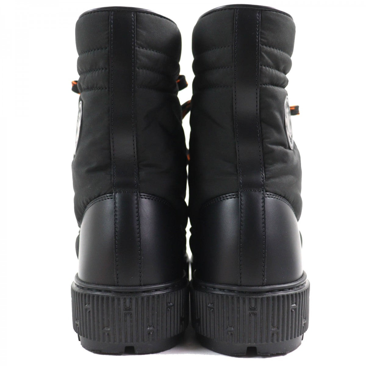 HERMES Ankle boots 232064Z leather Black orange fresh 38.5