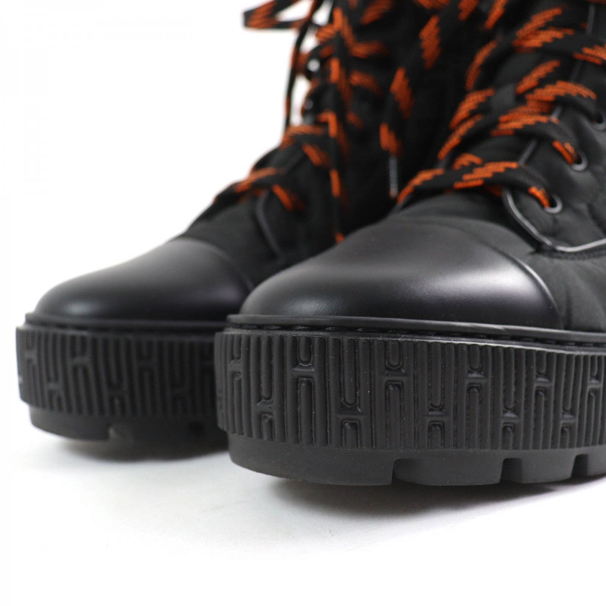 HERMES Ankle boots 232064Z leather Black orange fresh 38.5