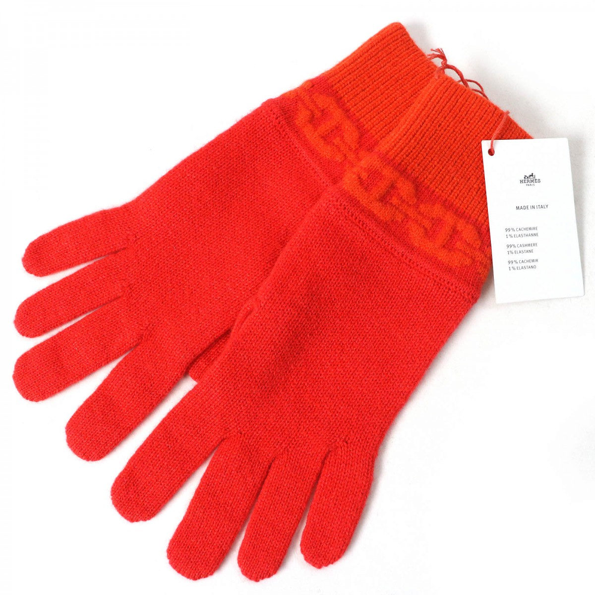 HERMES gloves H232006G cashmere Orange HEAVEN S