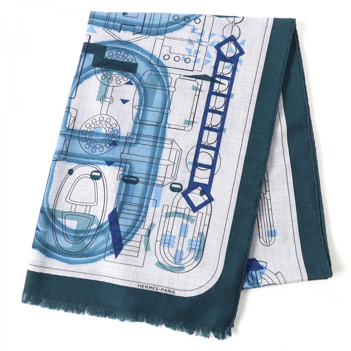 HERMES Stall H693245T cashmere multicolor Rectangle Imprimeur Flou