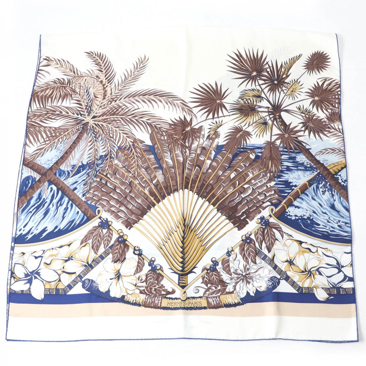 HERMES Stall silk blue Rectangle Aloha