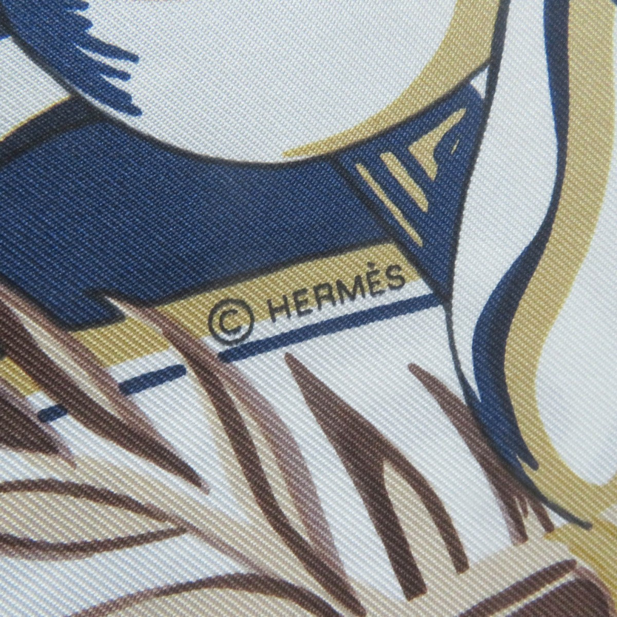 HERMES Stall silk blue Rectangle Aloha