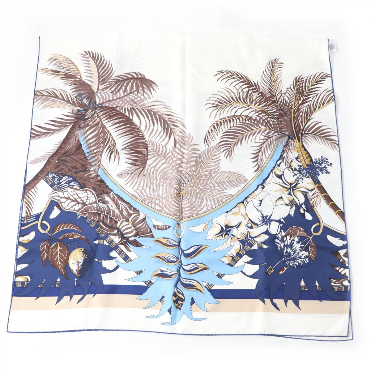 HERMES Stall silk blue Rectangle Aloha