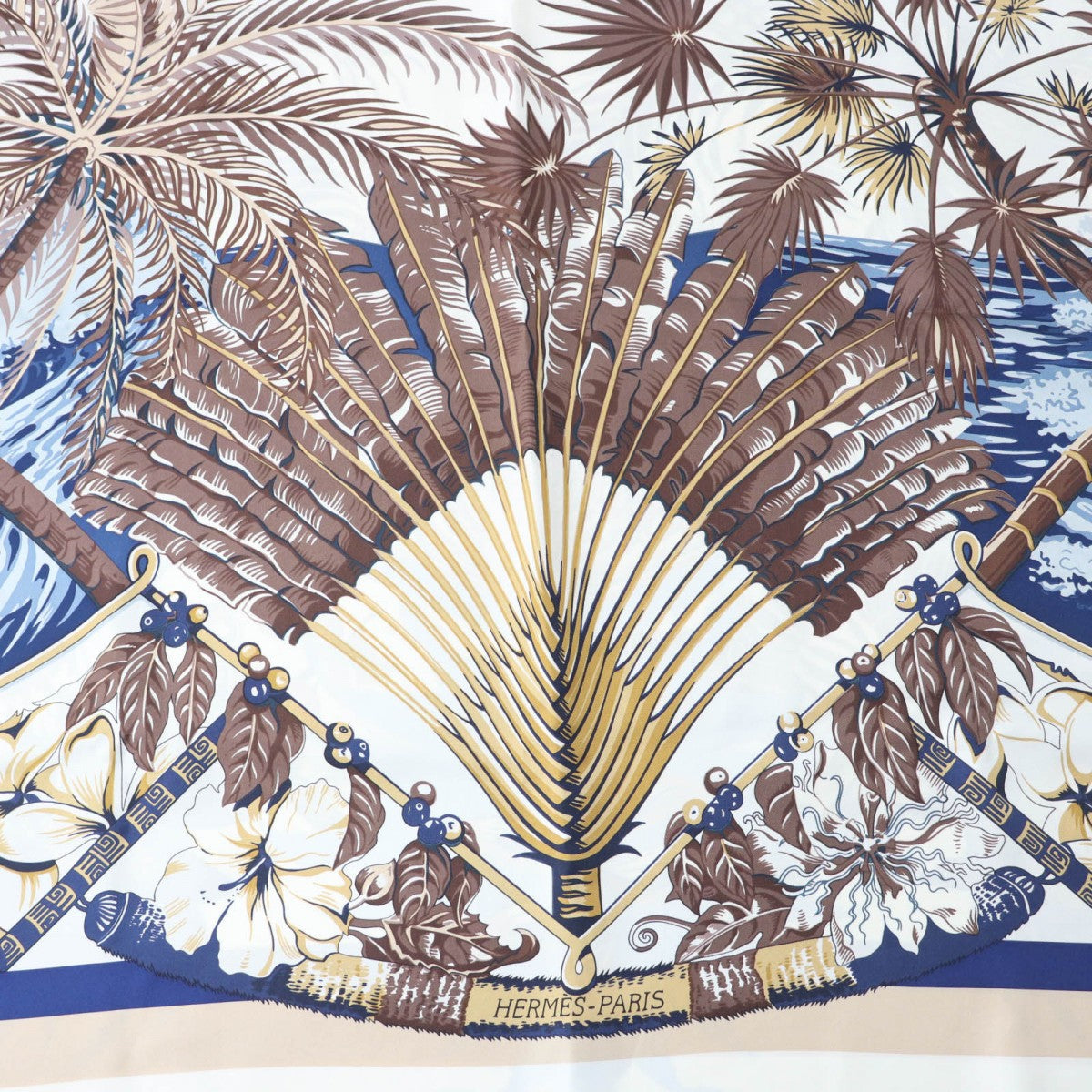 HERMES Stall silk blue Rectangle Aloha