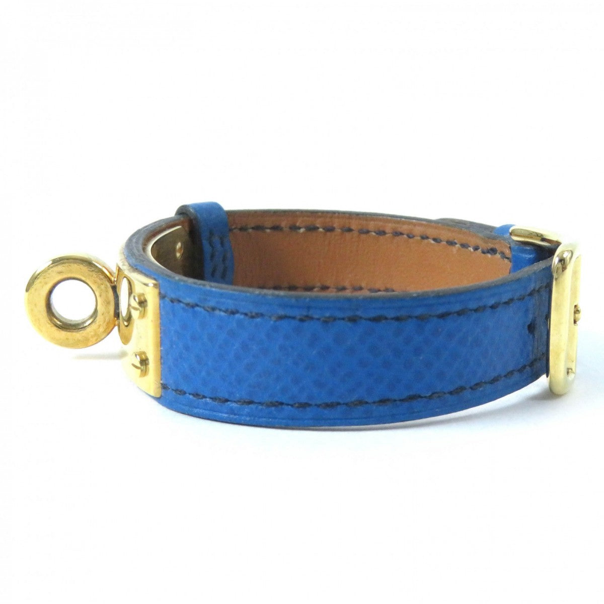 HERMES bracelet leather blue