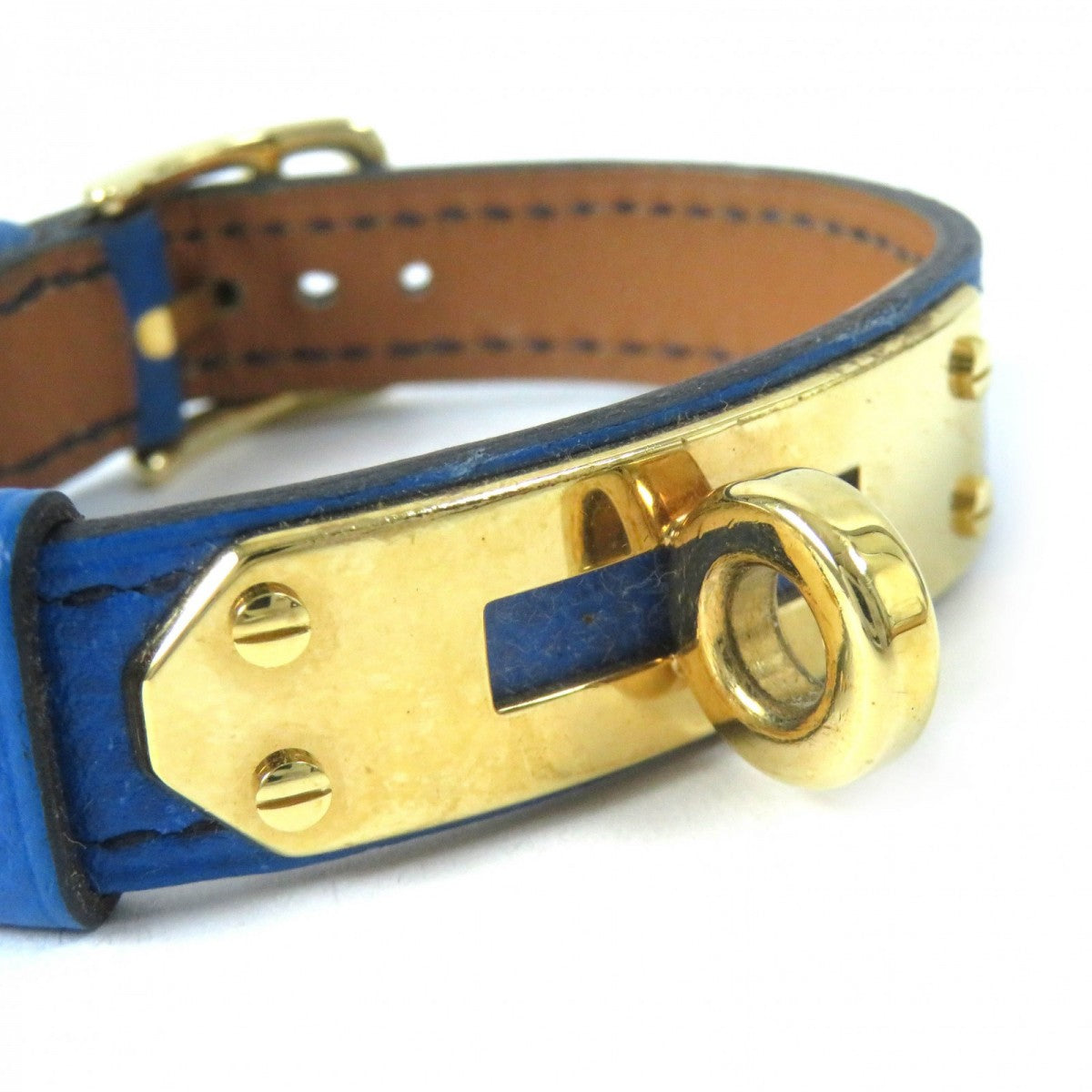 HERMES bracelet leather blue