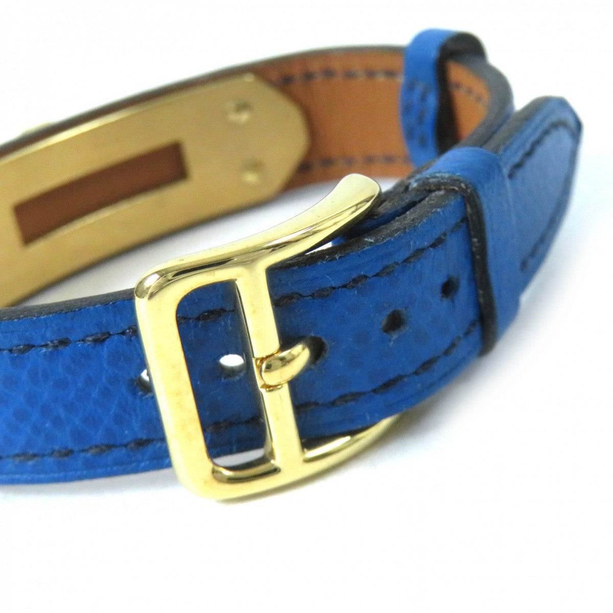 HERMES bracelet leather blue