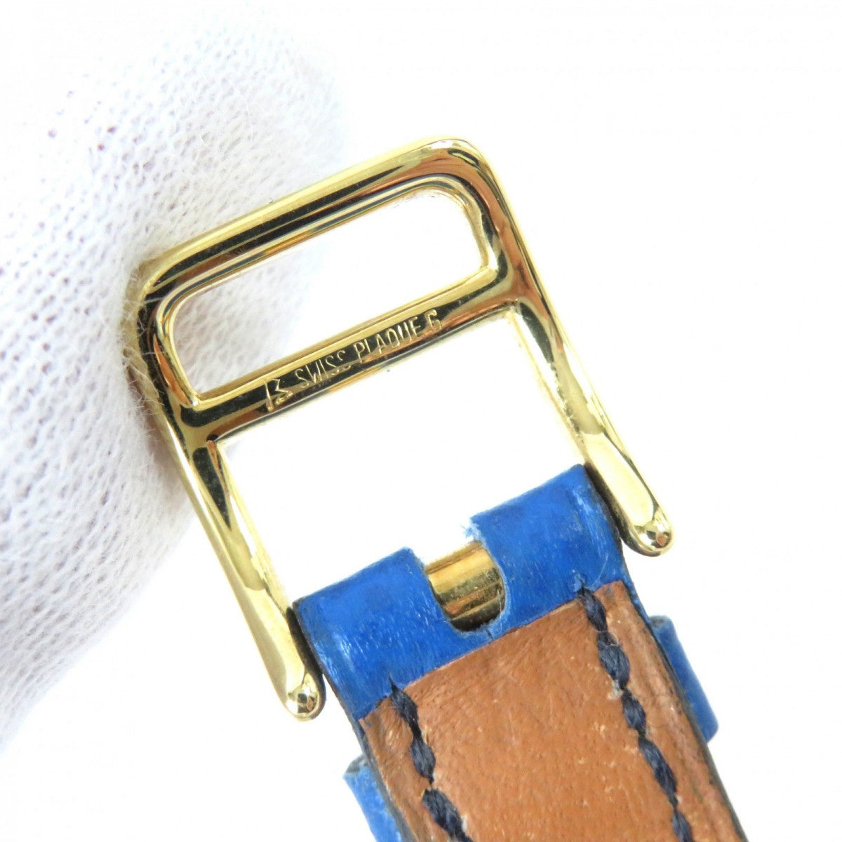 HERMES bracelet leather blue