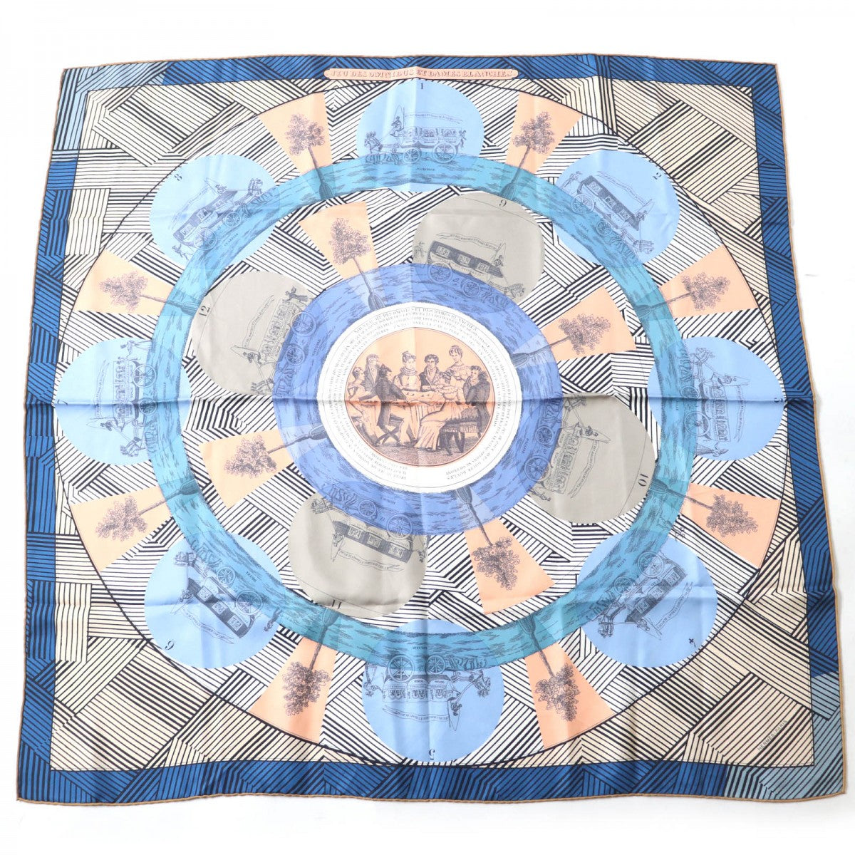 HERMES scarf silk multicolor Carre90 JEU DES OMNIBUS ET DAMES